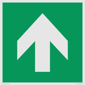 E907 Safe condition: Up / forwards arrow (90 deg supplimentary)